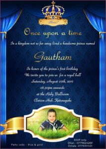 Royal First Birthday Invitations