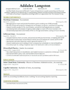 Self Employed Accountant Resume Sample
