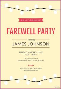 Send Off Lunch Invitation Sample