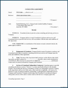 Simple Consulting Agreement Template Word Free
