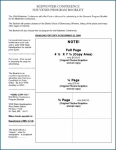 Souvenir Booklet Template