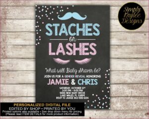 Staches Or Lashes Invitation Template Free