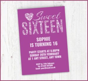 Sweet Sixteen Birthday Invitations