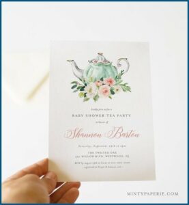 Teapot Invitation Template Printable