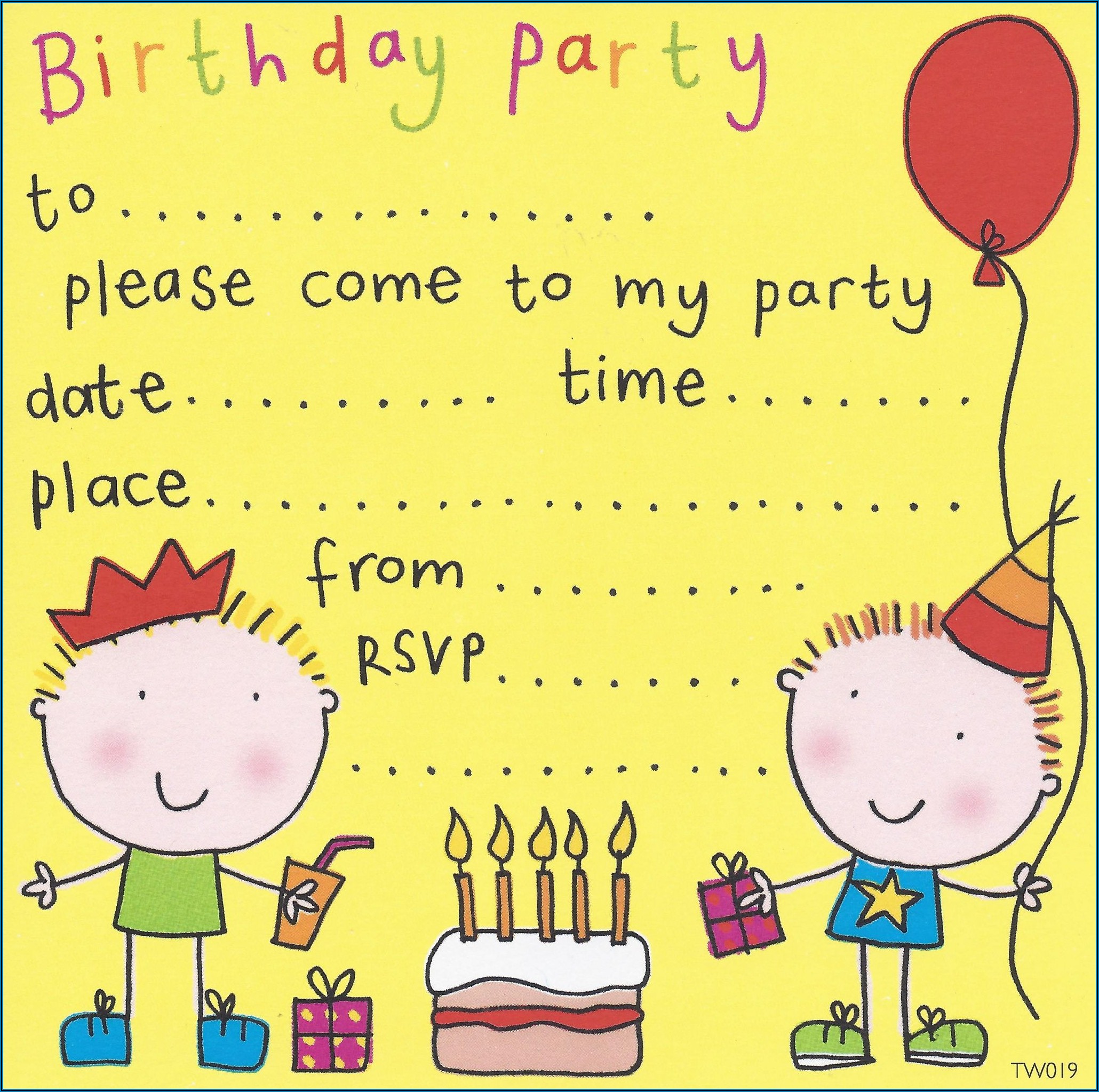 Templates For Birthday Invites
