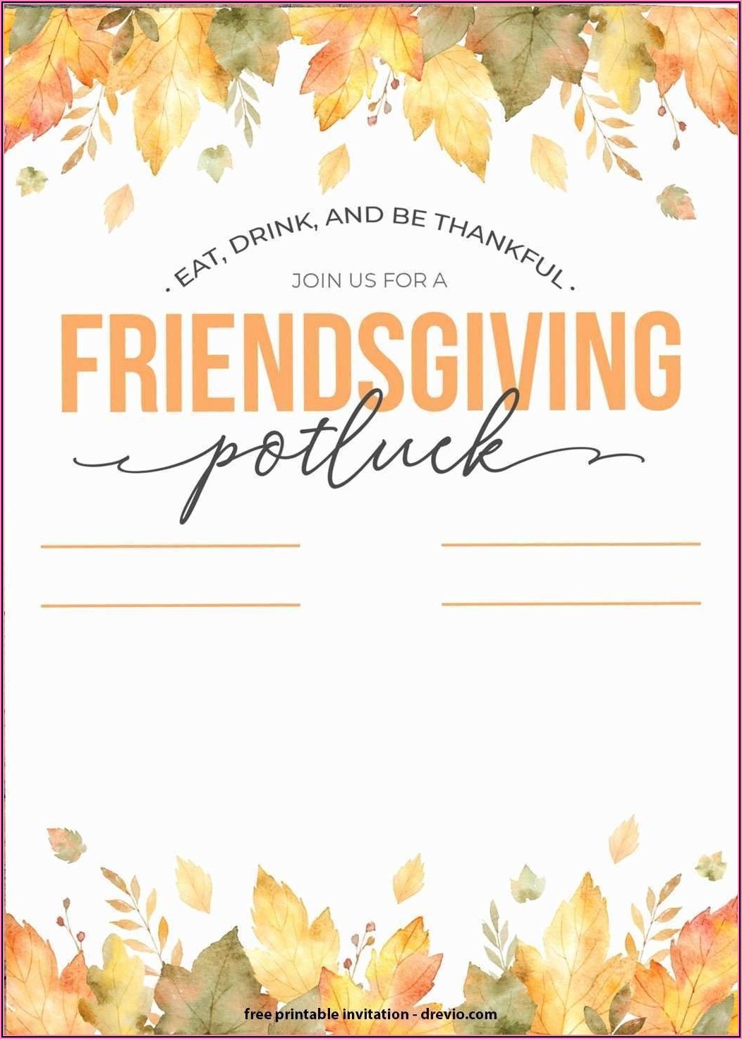 Thanksgiving Invitation Template Word