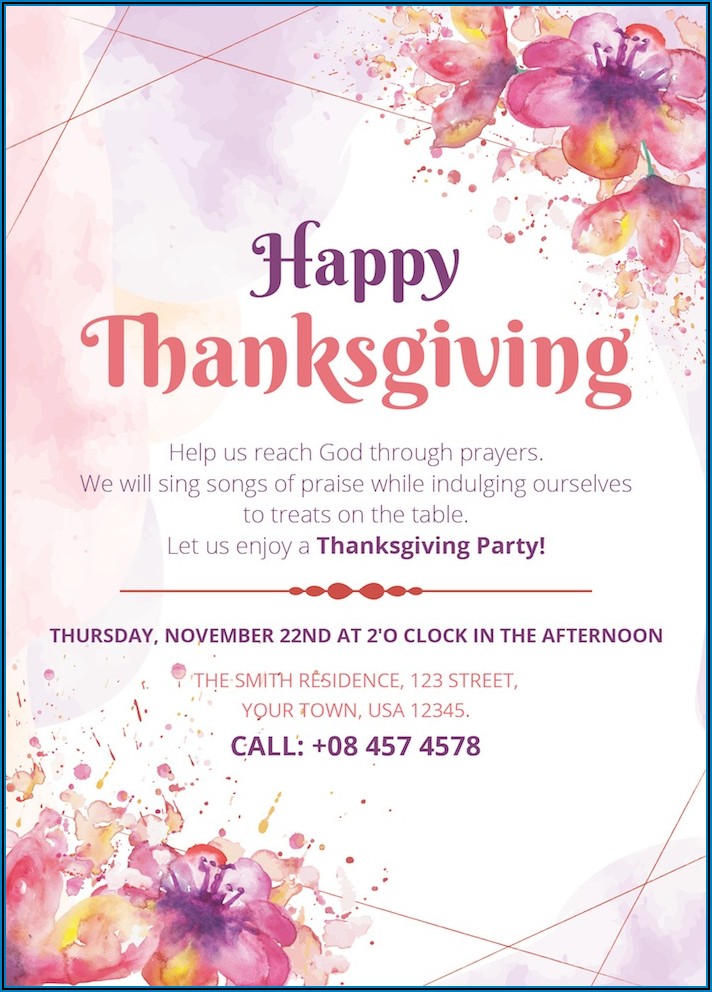 Thanksgiving Party Invitation Templates