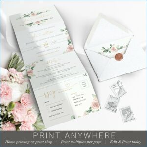 Tri Fold Wedding Invitations Uk