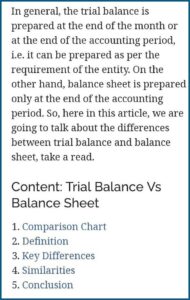 Trial Balance Sheet Example