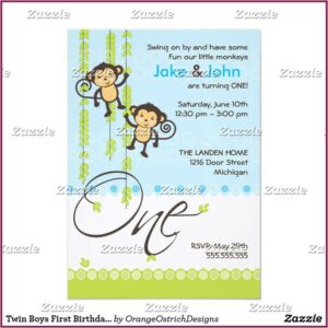 Twin Boy Birthday Invitations