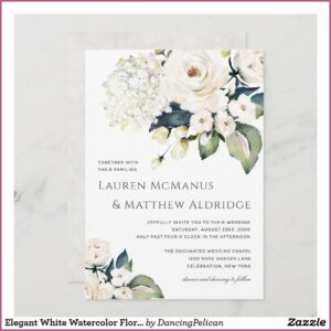 Watercolor Floral Wedding Invitations