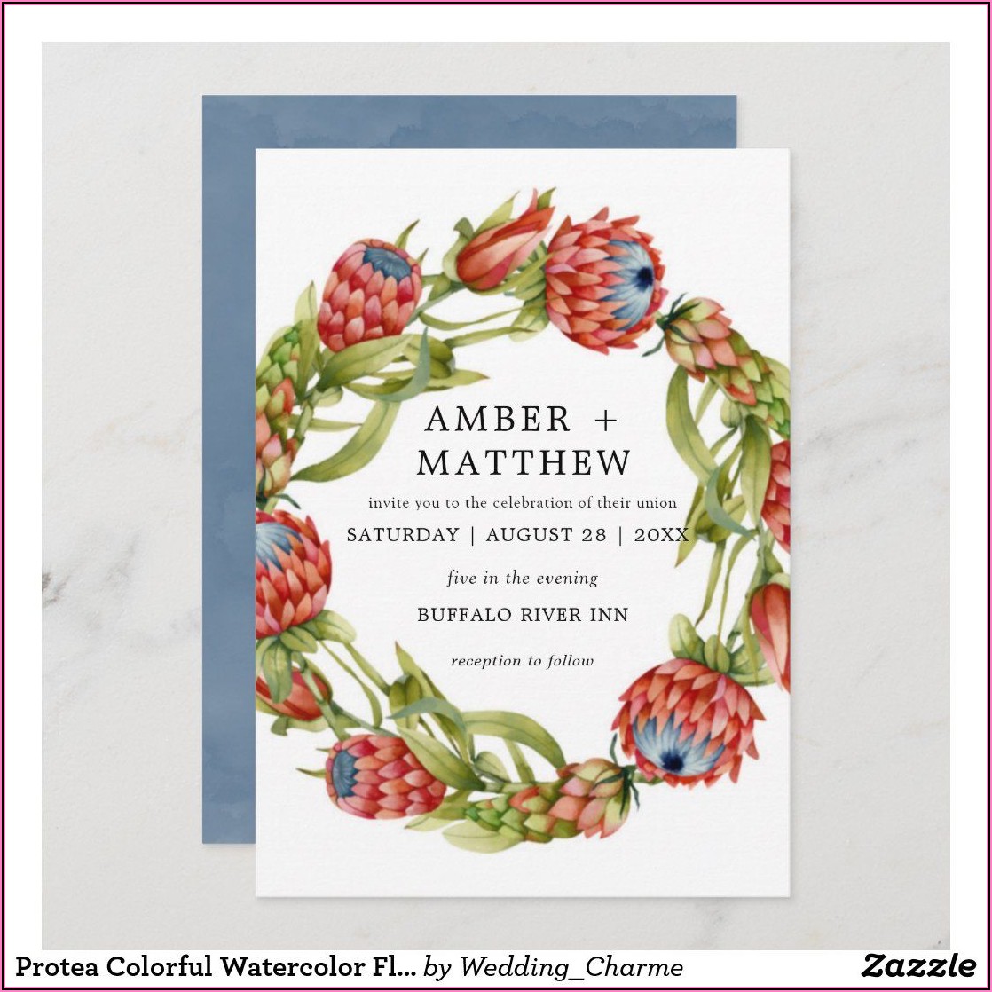 Watercolor Flower Wedding Invites