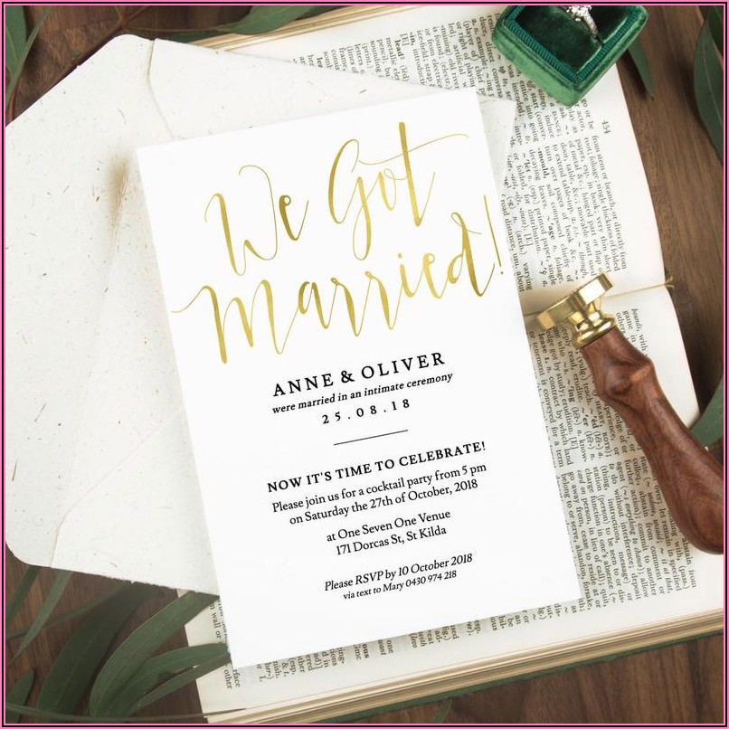 We Got Married Reception Invitations