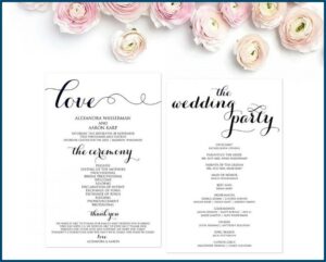 Wedding Ceremony Program Template
