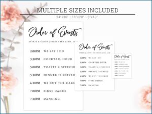Wedding Ceremony Schedule Template