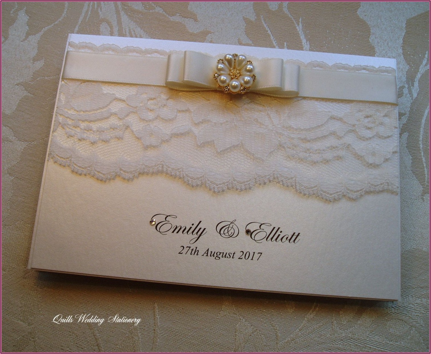 Wedding Invitations Pearl And Lace