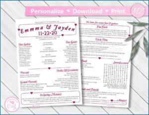 Wedding Reception Program Template