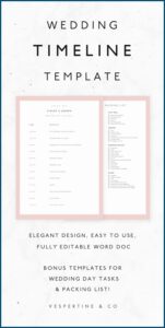 Wedding Reception Schedule Template