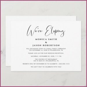 We're Eloping Reception Invitations