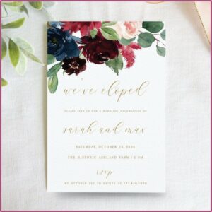 We've Eloped Reception Invitations