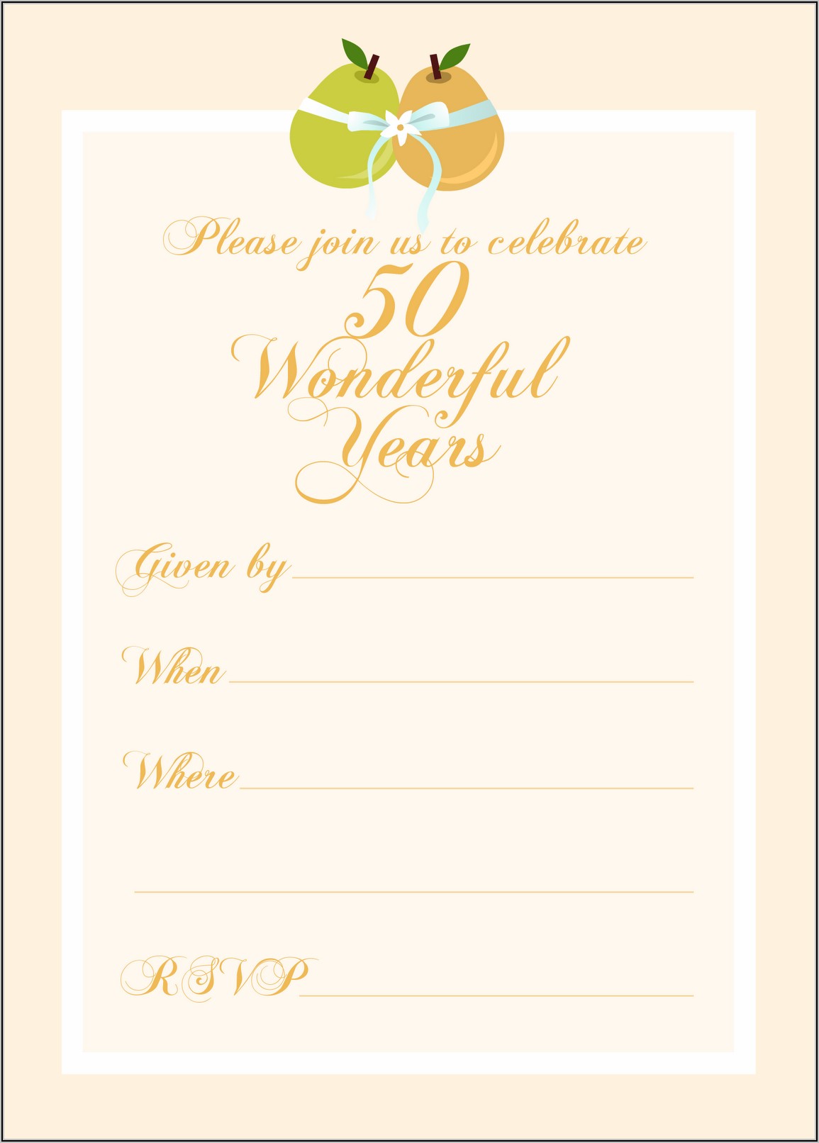 50th Anniversary Party Invitation Templates