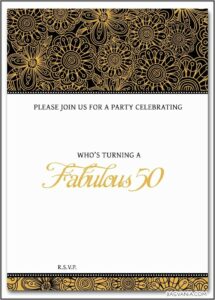 50th Party Invites Templates