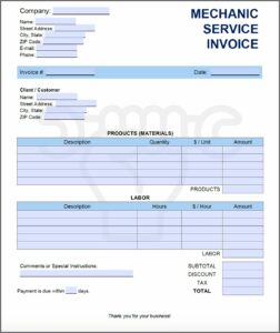 Ac Service Invoice Template