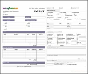 Air Conditioning Service Invoice Template