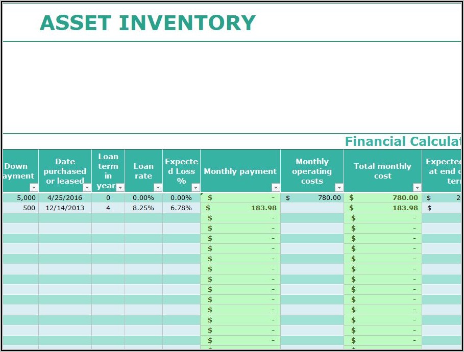 Asset Management Plan Template Excel