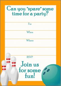 Bowling Birthday Invitations Templates Free