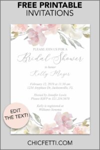 Bridal Shower Invitation Templates Free