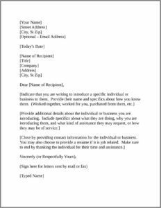 Business Introduction Letter Template