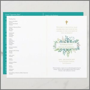 Catholic Wedding Outside Of Mass Program Template