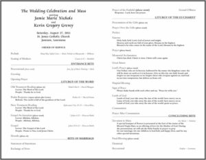 Catholic Wedding Without Mass Program Template