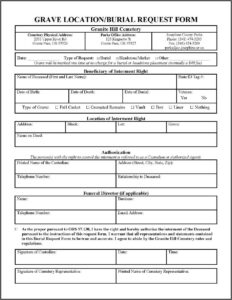 Cemetery Deed Forms