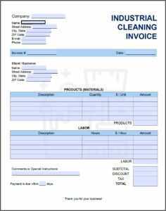 Cleaning Service Invoice Template