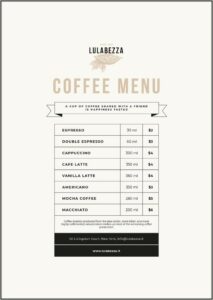 Coffee Shop Menu Template Online