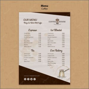 Coffee Shop Menu Template Psd
