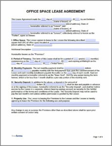 Commercial Office Space Rental Agreement Format