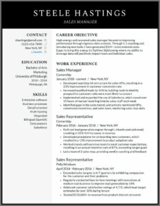 Cv Template For Sales Jobs