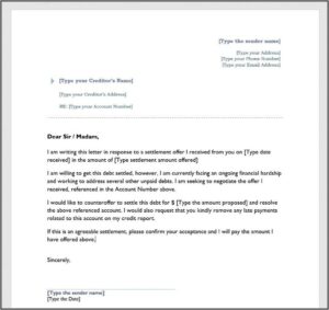 Debt Settlement Letter Templates Free