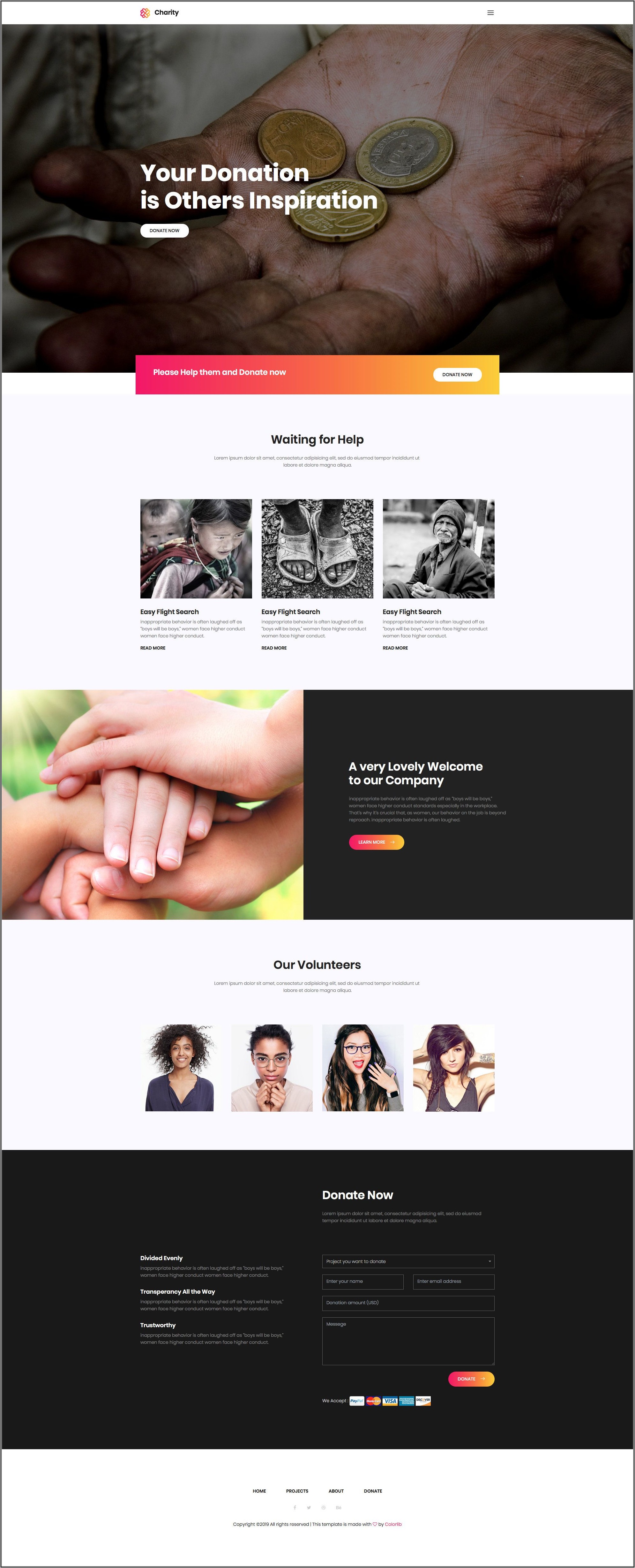 Donation Website Template Free