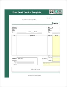 Download Free Excel Invoice Template For Mac