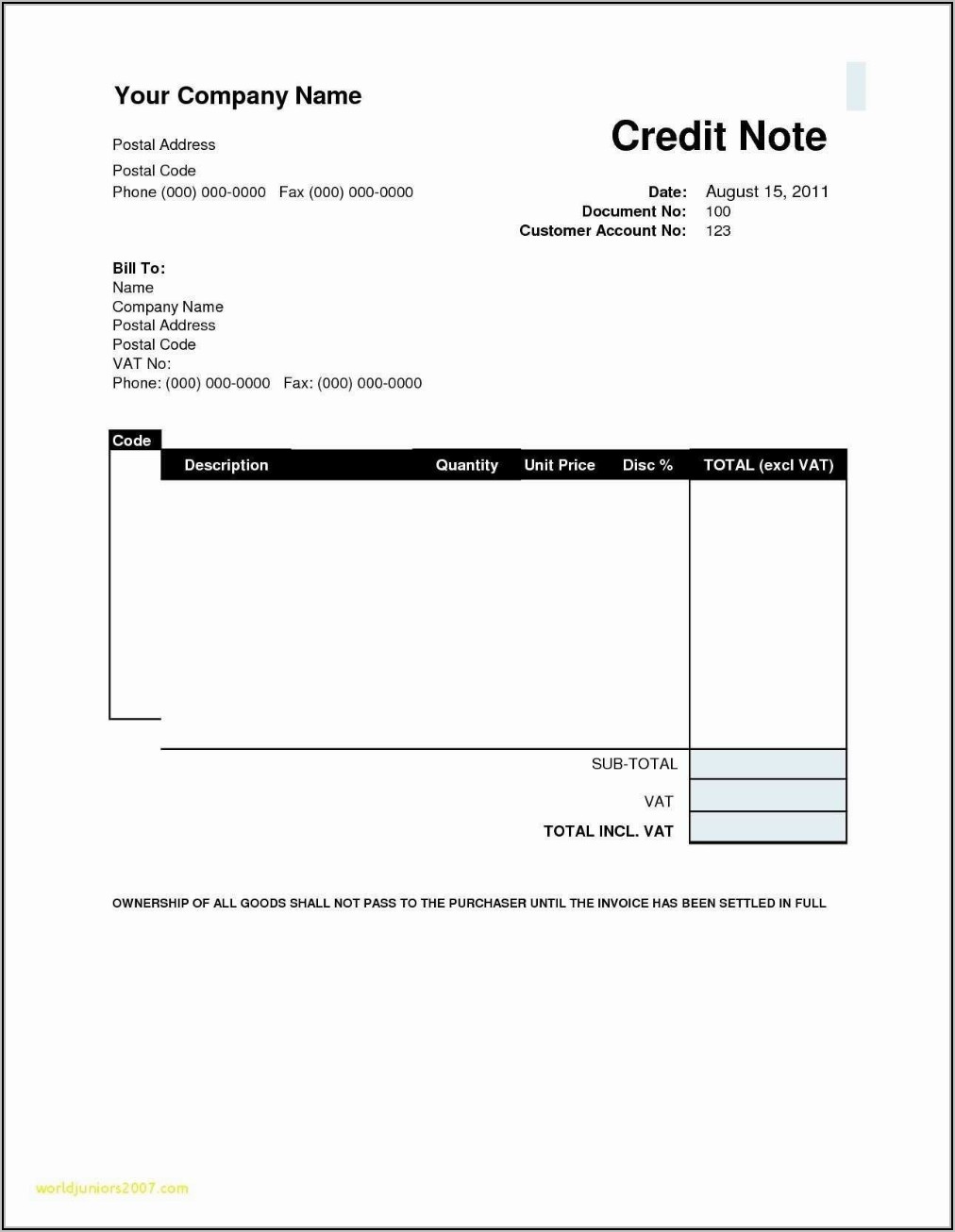 Dummy Invoice Template