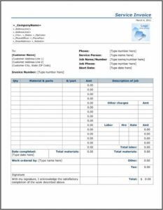 Electrician Bill Template