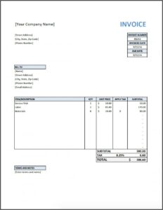 Electrician Invoice Sample