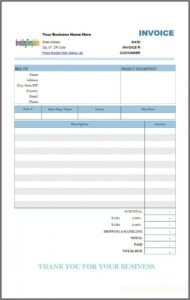 Electrician Invoice Template Word