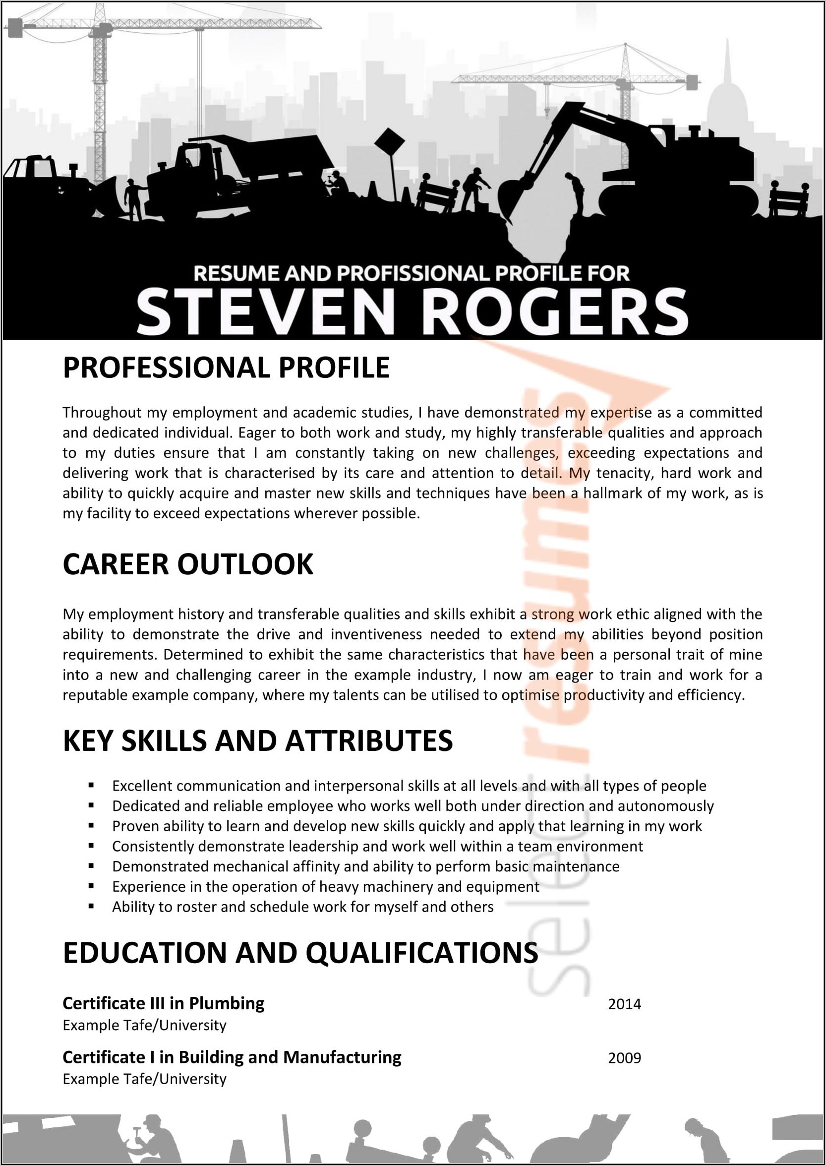 Entry Level Mining Resume Template Free