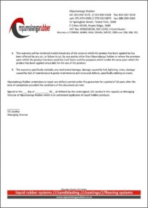 Flooring Installation Warranty Letter