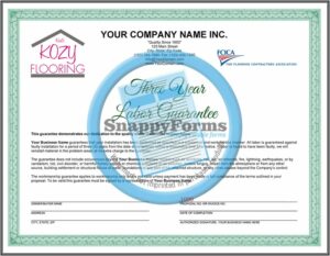 Flooring Installation Warranty Template